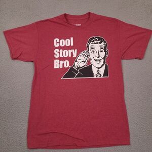 Urban Pipeline T-Shirt Mens Medium Red Cool Story Bro Humor Graphic Print‎